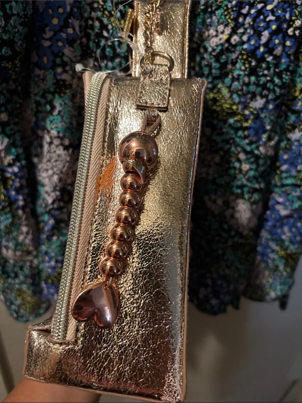 “Rare” Gold Robot Heart Crossbody Bag
